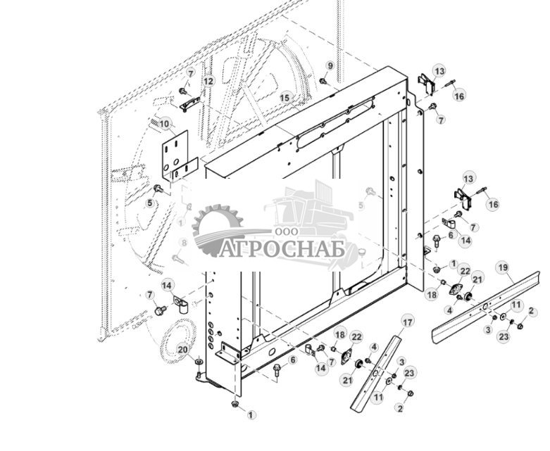 Рама комплекта элементов системы охлаждения для двигателей объемом 9,0 L - ST831431 1124.jpg